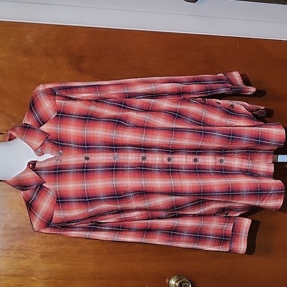 Nwot Ariat Real Plaid Button-up Side Buttons Womens Tunic Style Shirt Size Large - Picture 1 of 11